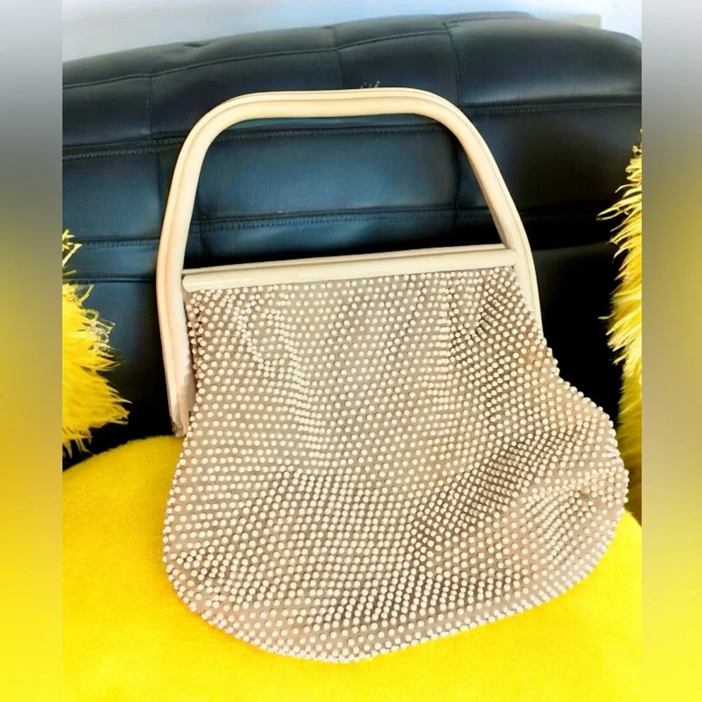 Vintage Rare 1960s Beaded Candy Dot Bag Reversible - Picture 9 of 15